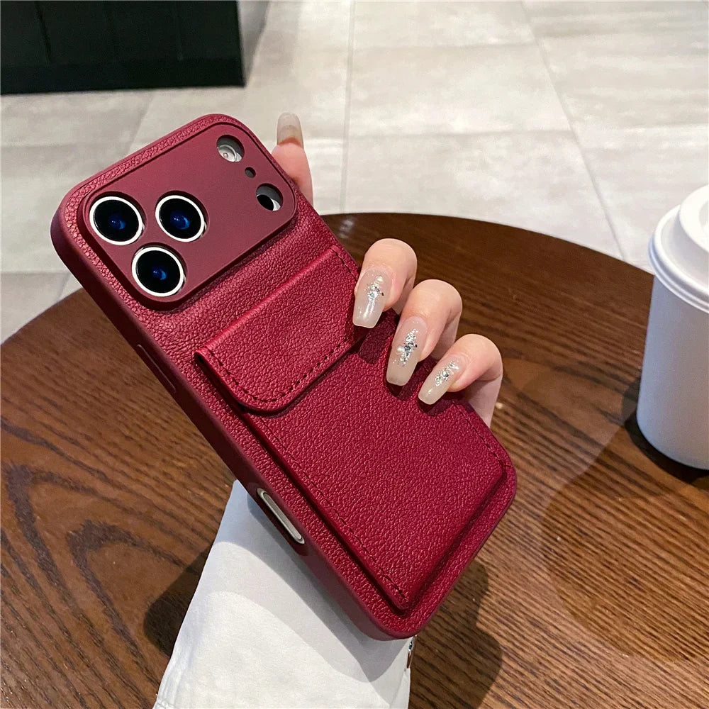 iPhone 11, 12, 13, 14, 15, 16, 17, XR, Pro Max, Pro Kortholder Etui Slankt Design