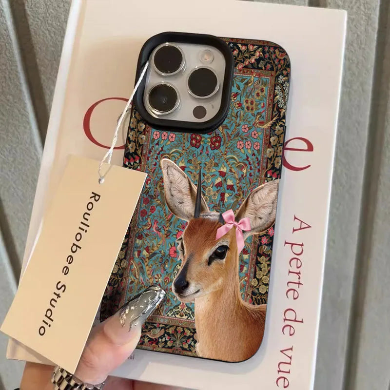 iPhone 11, 12, 13, 14, 15, 16, 17 Pro Max, Pro iPhone air Telefoncover Vintage Blomsterdesign Stilfuldt Accessory
