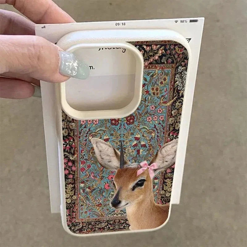 iPhone 11, 12, 13, 14, 15, 16, 17 Pro Max, Pro iPhone air Telefoncover Vintage Blomsterdesign Stilfuldt Accessory