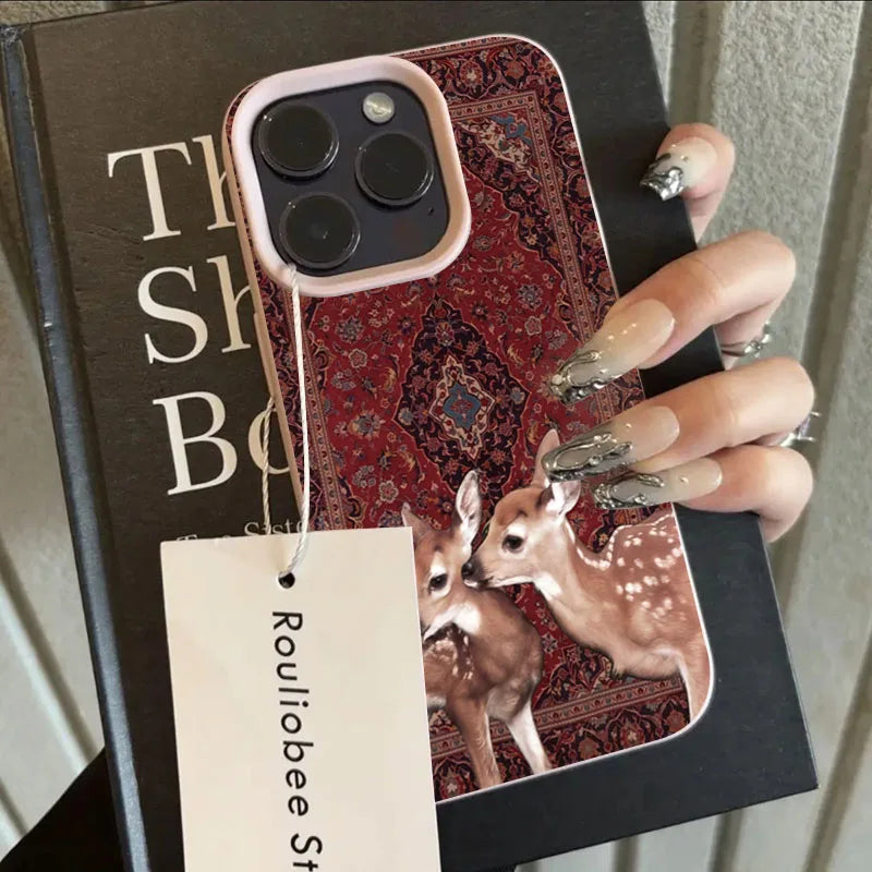 iPhone 11, 12, 13, 14, 15, 16, 17 Pro Max, Pro iPhone air Telefoncover Vintage Blomsterdesign Stilfuldt Accessory