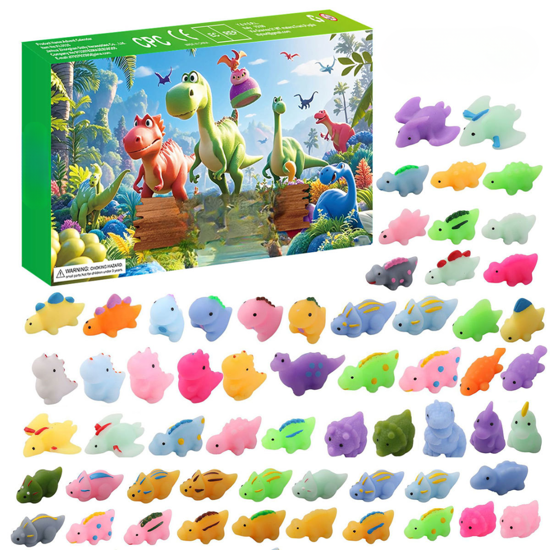 Dino-adventskalender – 24 dinosauriesamlarfigurer för barn