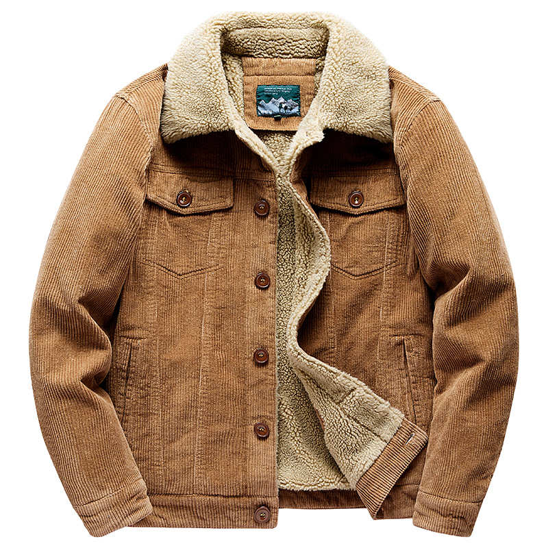 Mason Herre Trucker Jakke – Corduroy Foder med Sherpa, Teddy Krave & Klassiske Knapper