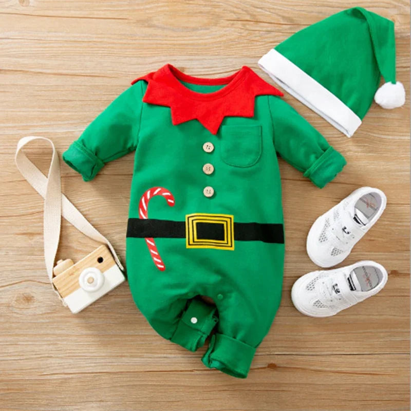 SantaSnug™ – Blødt Julekostume i Bomuld – Babys Første Juleoutfit