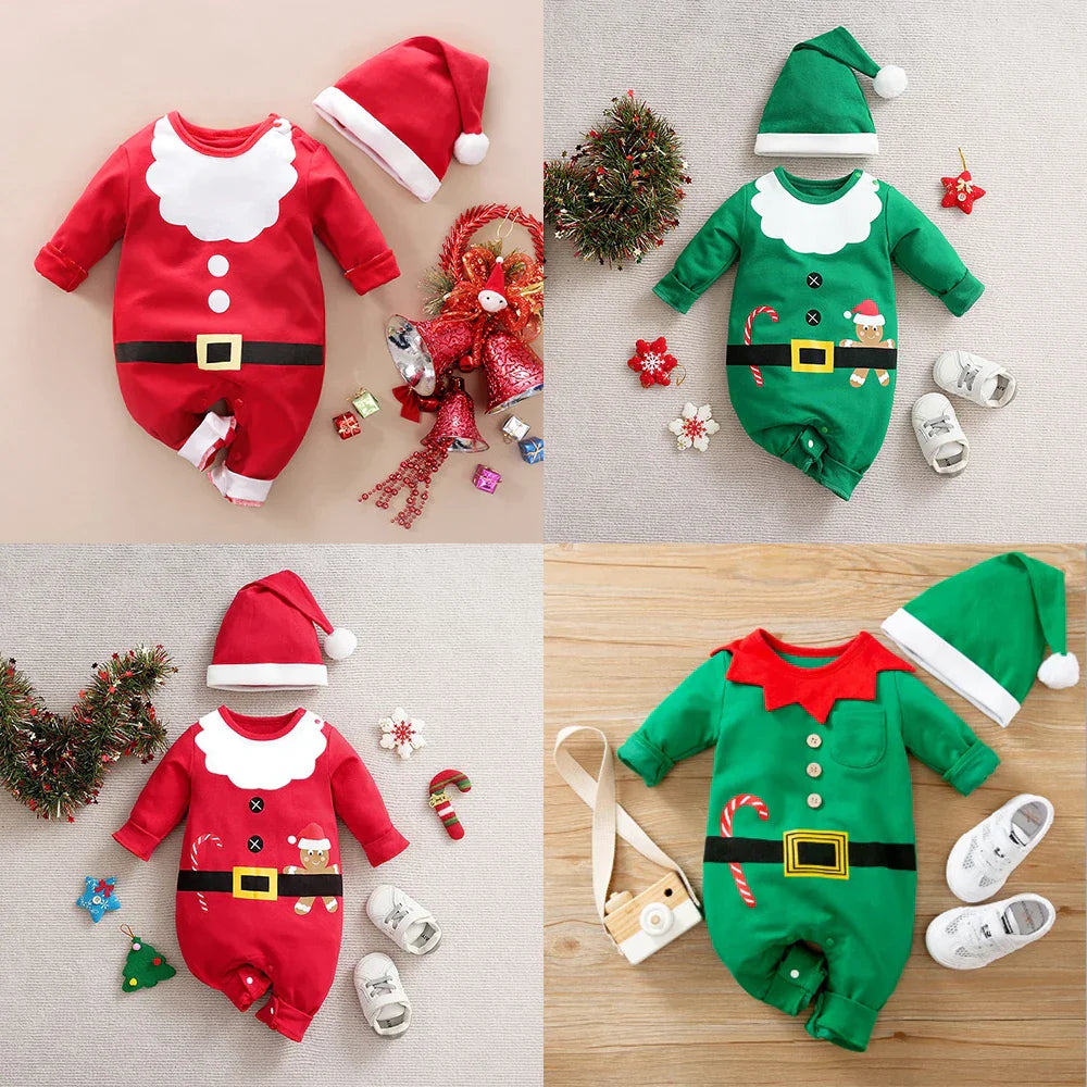 SantaSnug™ – Blødt Julekostume i Bomuld – Babys Første Juleoutfit