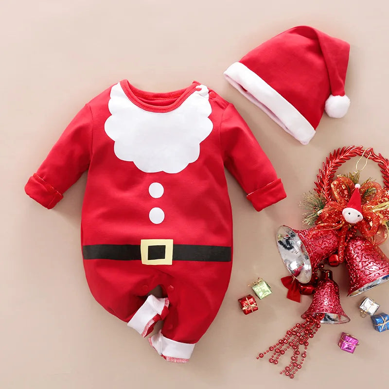 SantaSnug™ – Blødt Julekostume i Bomuld – Babys Første Juleoutfit