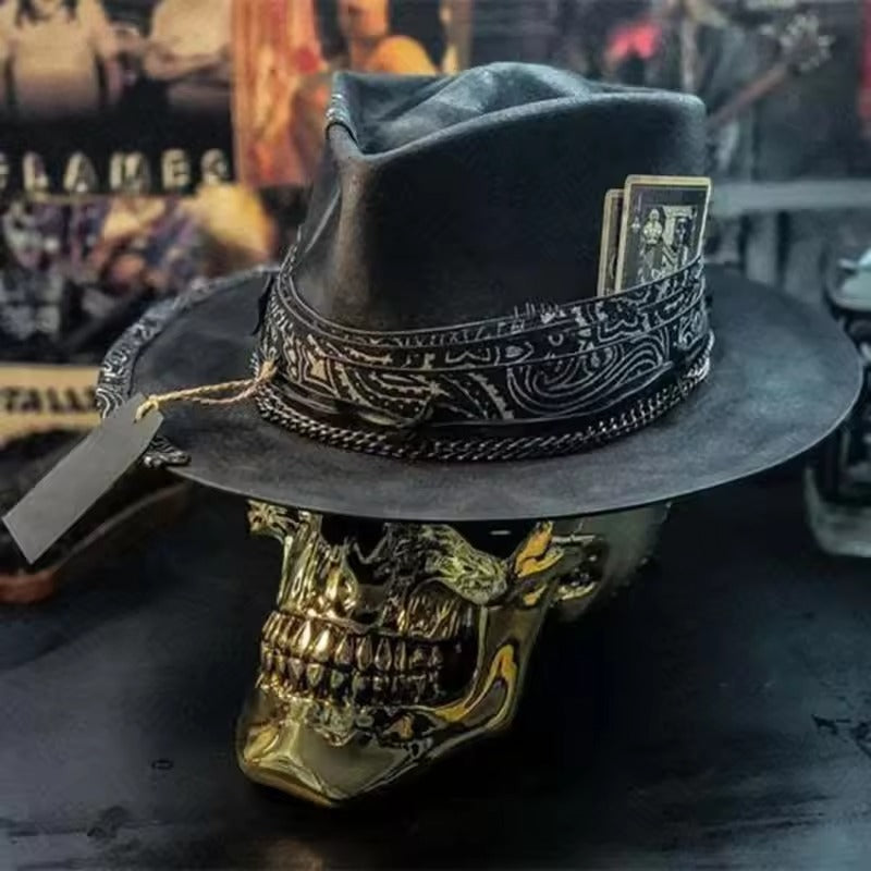 Artisan Skull Hat – Håndlavet Hue med Dødningehovedprint til Unik Streetstyle
