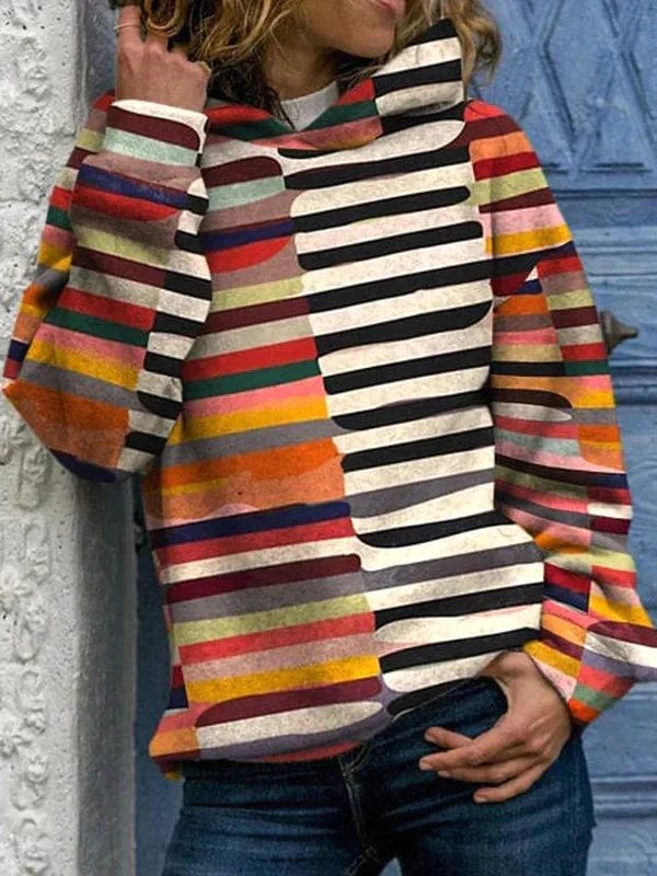 Savannah Kvinders Retro Strik Sweater – Vintage Mønster Sweater med Lange Ærmer & Ribbet Finish