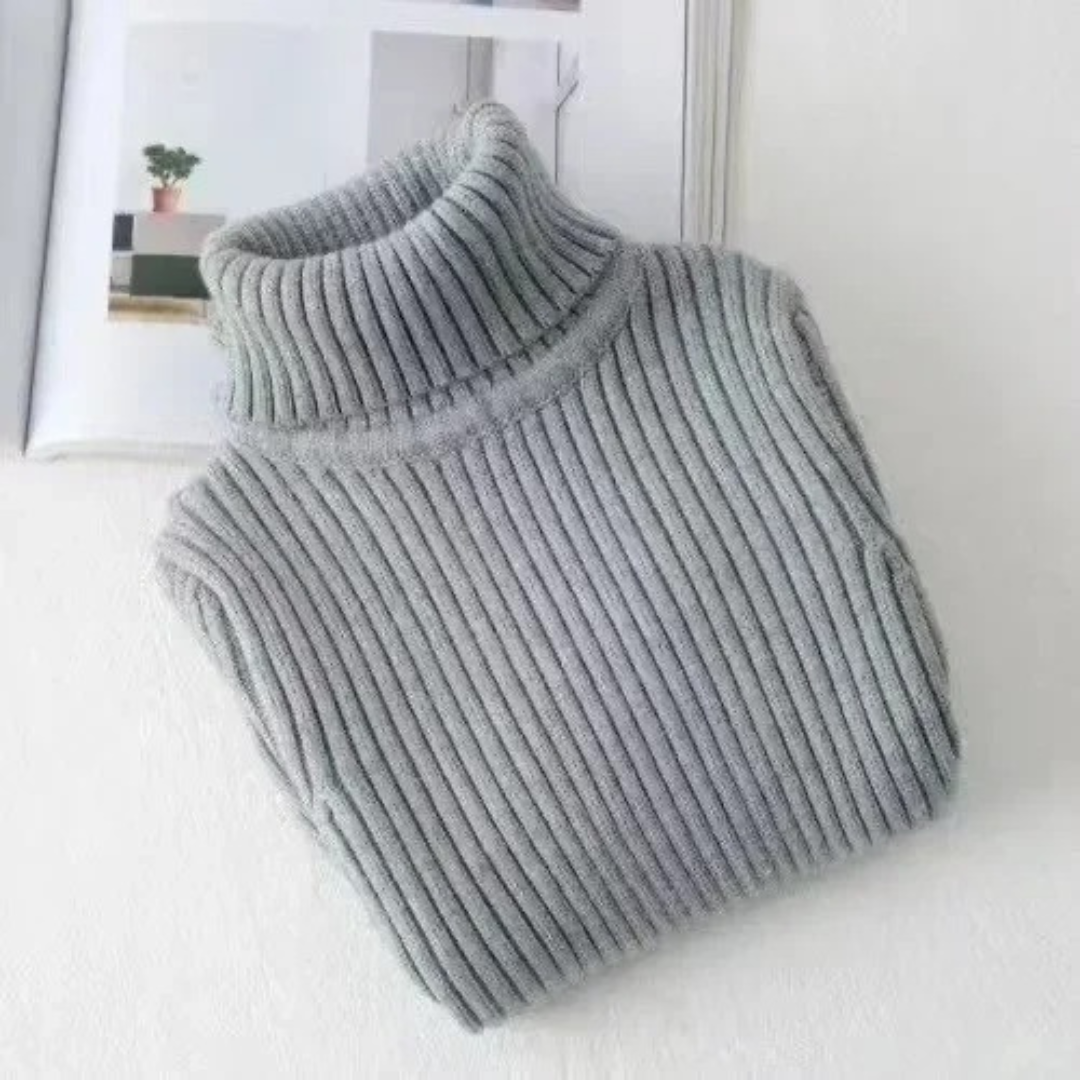 Strikket sweater med rullekrave til børn