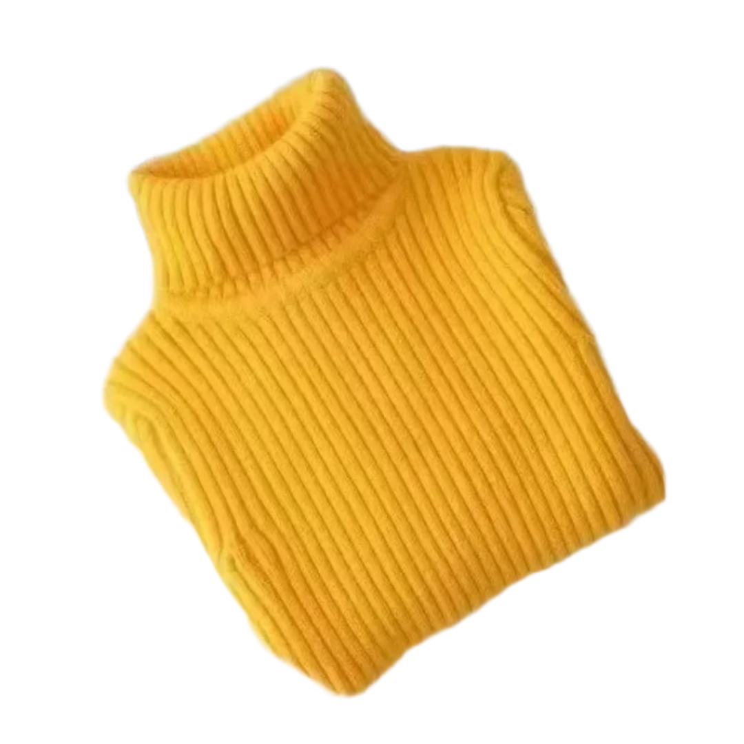 Strikket sweater med rullekrave til børn