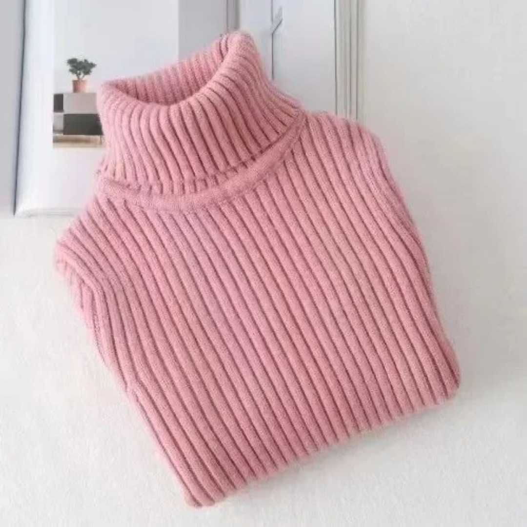 Strikket sweater med rullekrave til børn