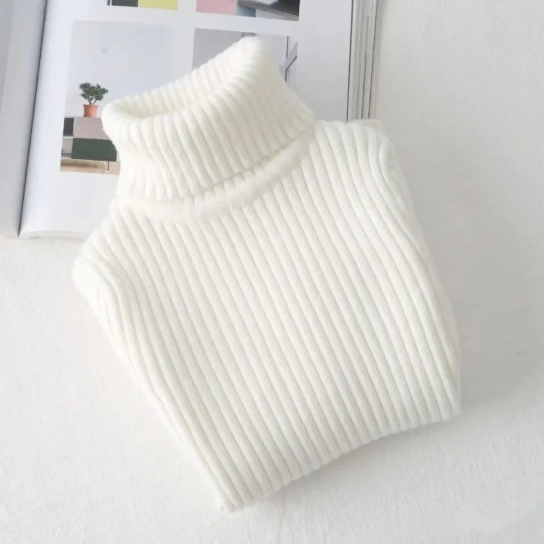Strikket sweater med rullekrave til børn