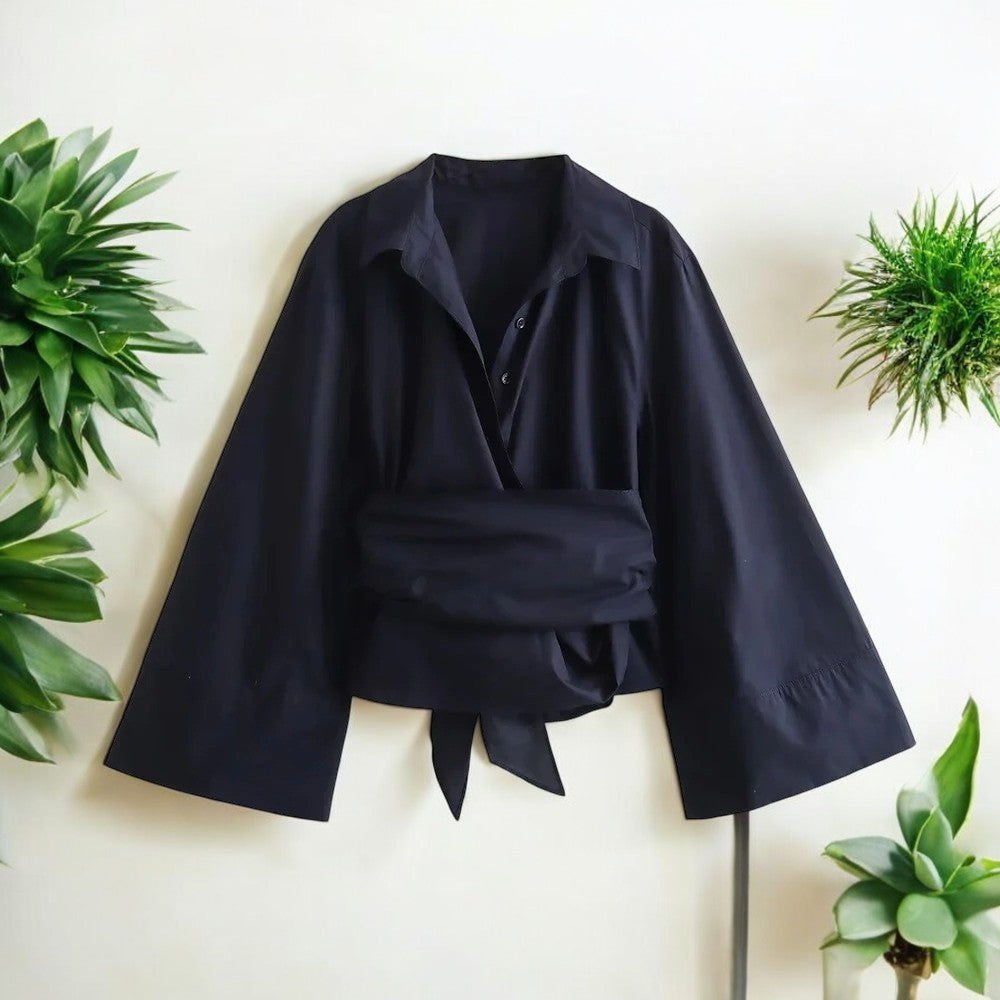 Langærmet Kimono bluse til kvinder