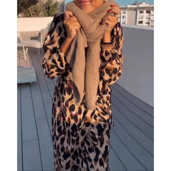 Kjole med Leopardmønster til Kvinder | Ideel til Sommer og Fritid