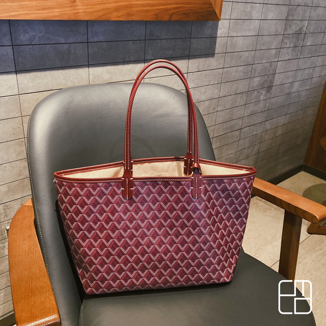 Luksuriøs Shopper Taske | Elegant og Rummelig | Bordeaux