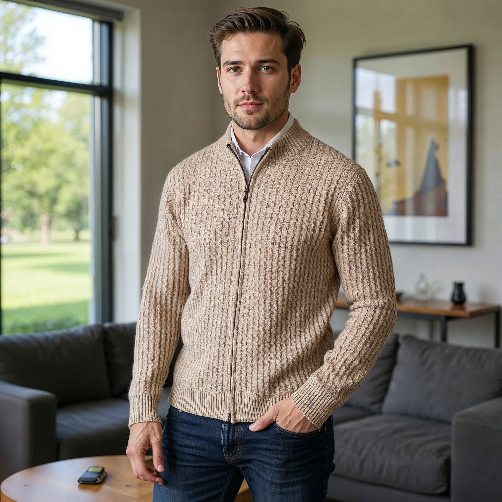 Danny Herre Merino Uld Vest – Fuldt Lynlås, Åndbar & Termisk Komfort