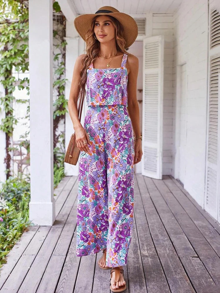 Romper uden ryg med blomsterprint
