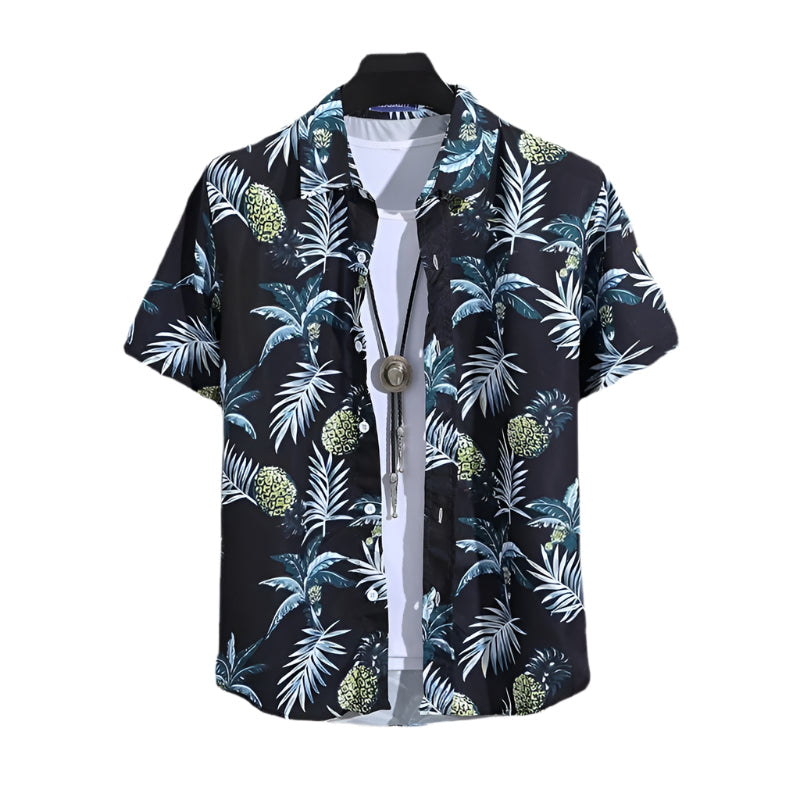 Herre sommer skjorte med strandprint
