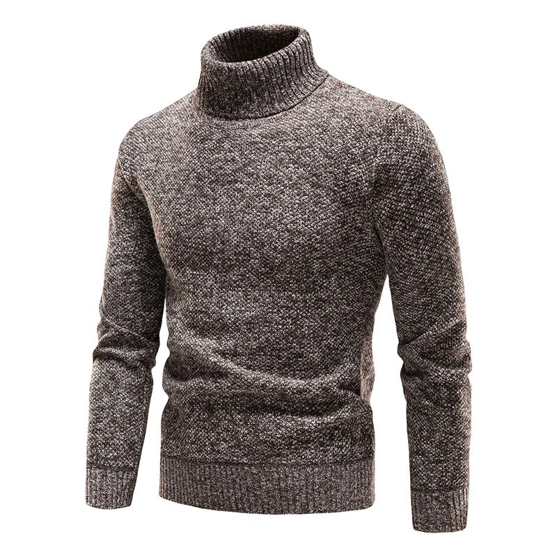 Fleece-sweater med rullekrave til mænd