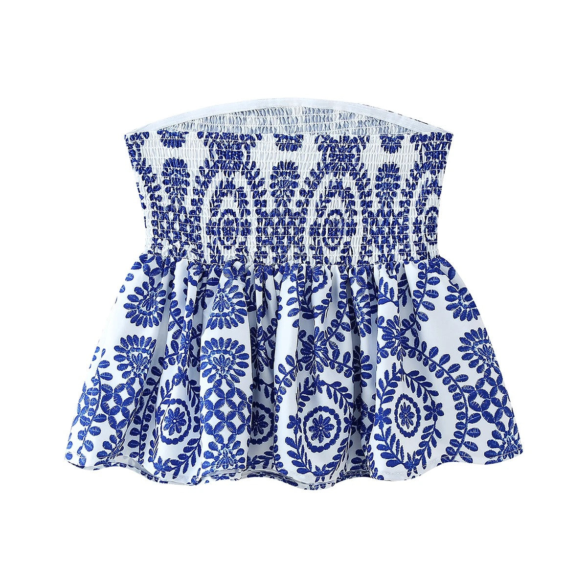 Blomsterprint Flæsede Crop Top