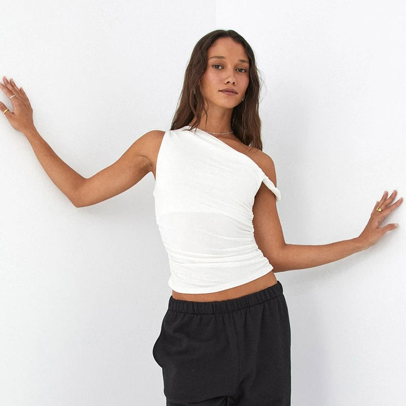 Off-shoulder crop tank top til kvinder