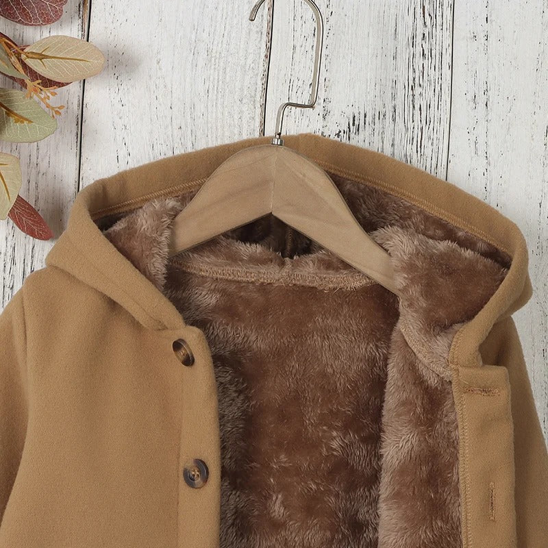 Tyk fleece vinterfrakke til piger