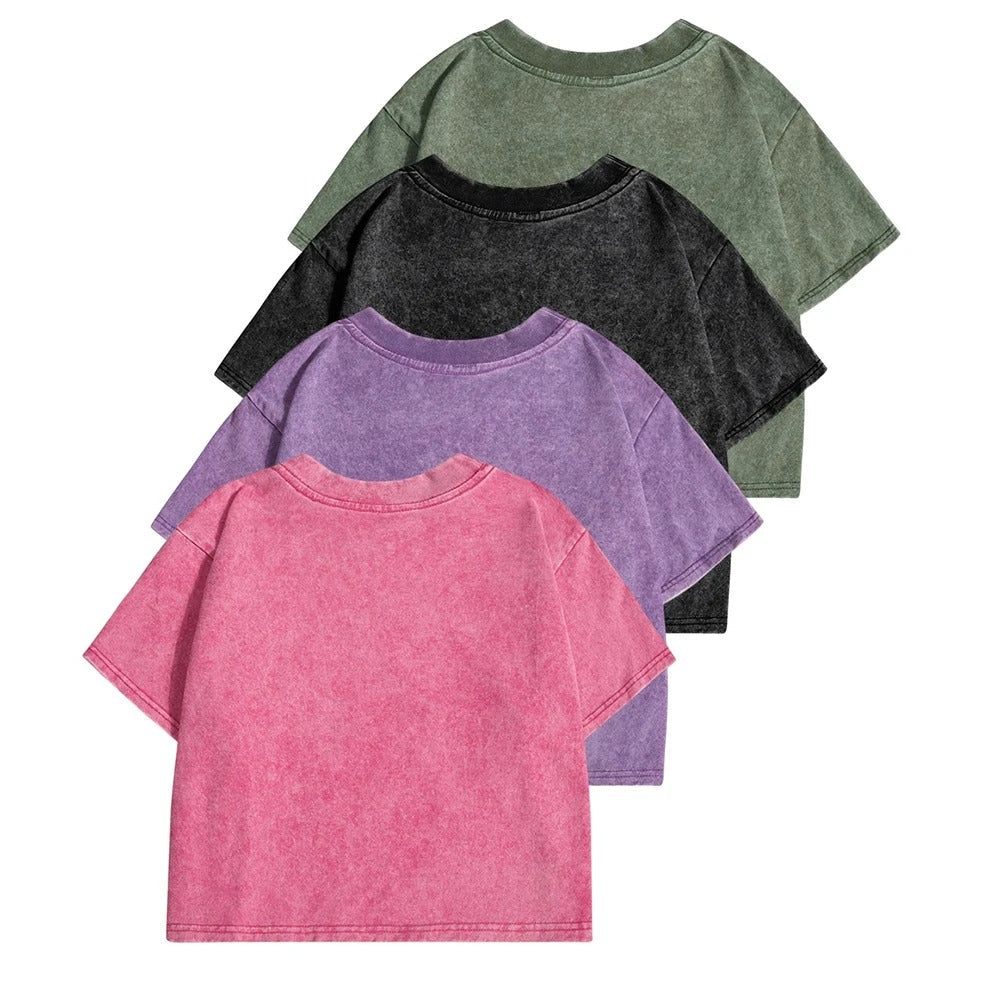 Ensfarvet Slim Washed T-shirt til kvinder