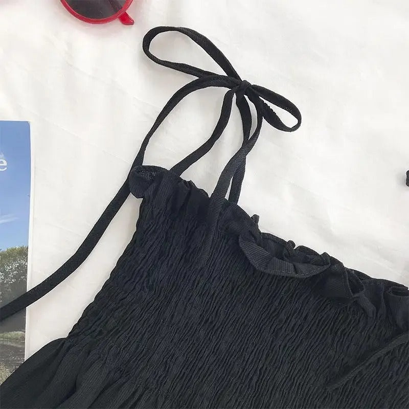 Kvinders sløjfegrime Rygløs plisseret Crop Top
