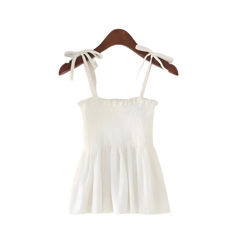 Kvinders sløjfegrime Rygløs plisseret Crop Top