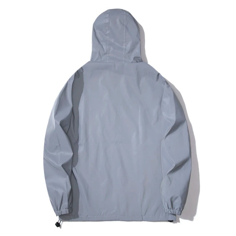 Reflekterende windbreaker-jakke