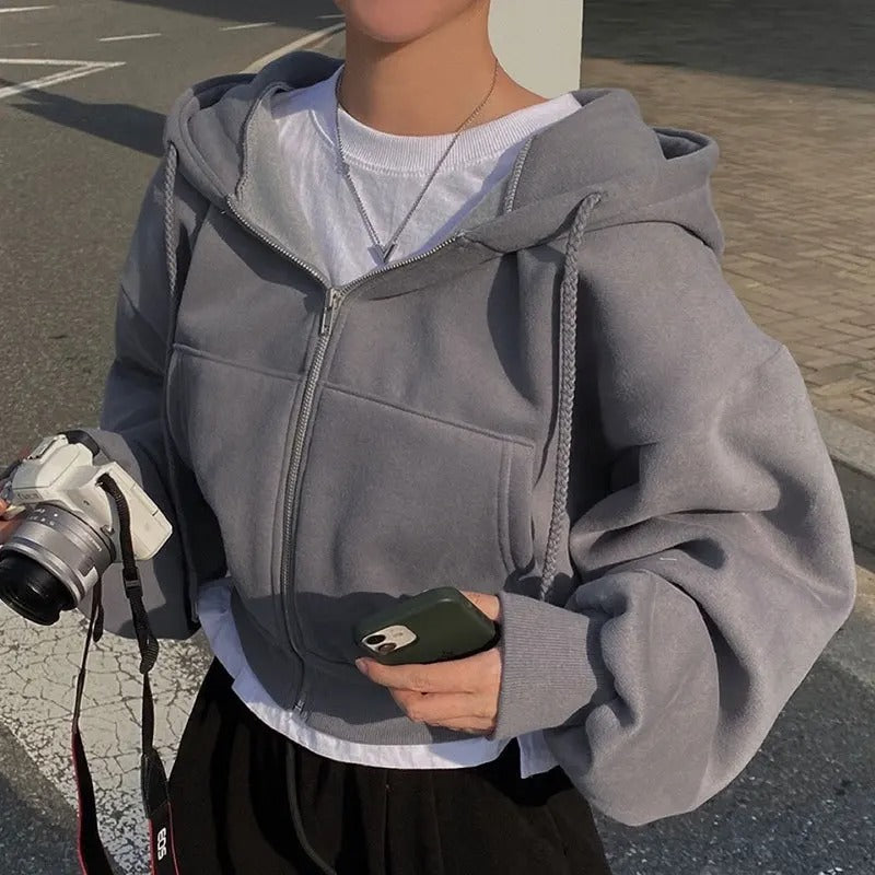 Afslappet sweatshirt med hætte til kvinder