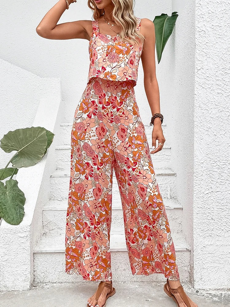 Romper uden ryg med blomsterprint