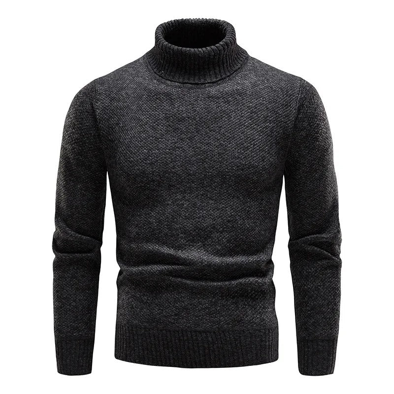 Fleece-sweater med rullekrave til mænd