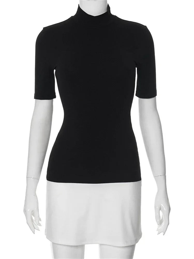 Kvinders Kontrast Patchwork Bodycon Minikjole