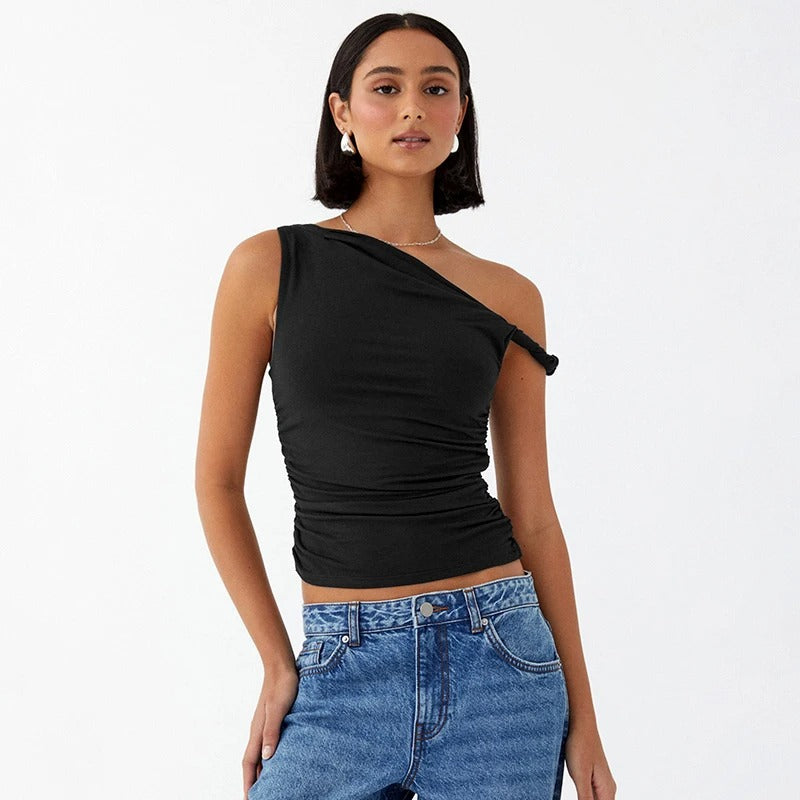 Off-shoulder crop tank top til kvinder