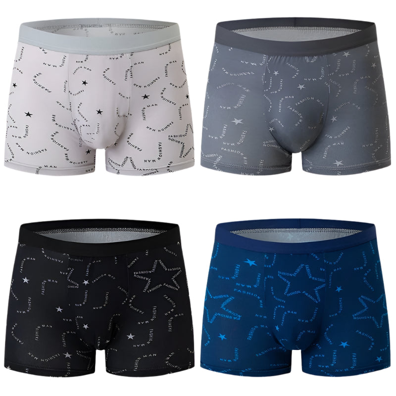 4-pak boxershorts med print til mænd