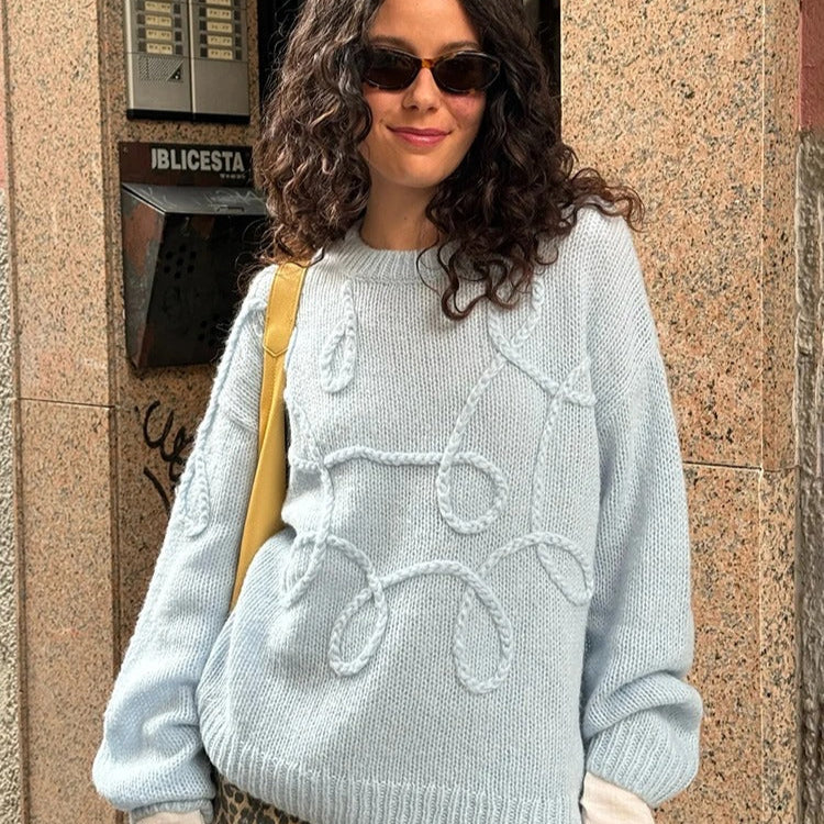 Løs strikket sweater til kvinder