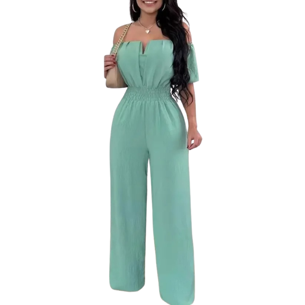 Off Shoulder Jumpsuit med brede ben til kvinder