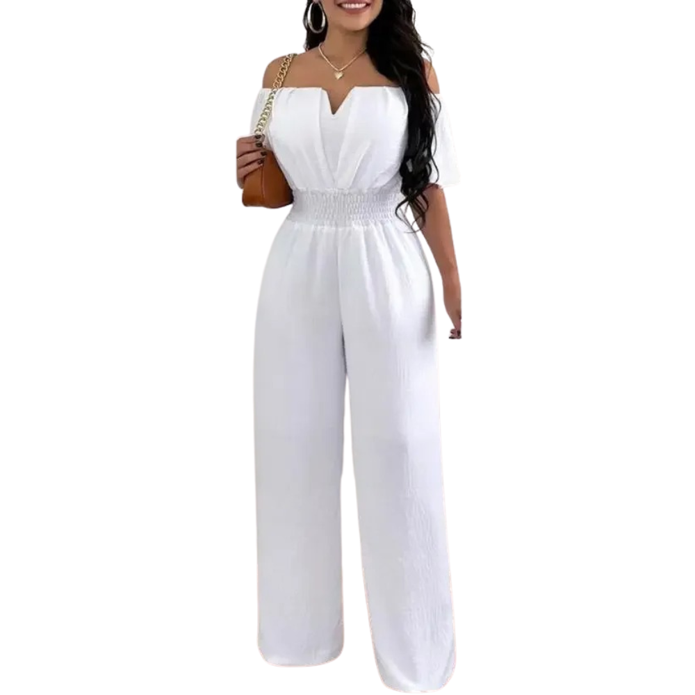 Off Shoulder Jumpsuit med brede ben til kvinder
