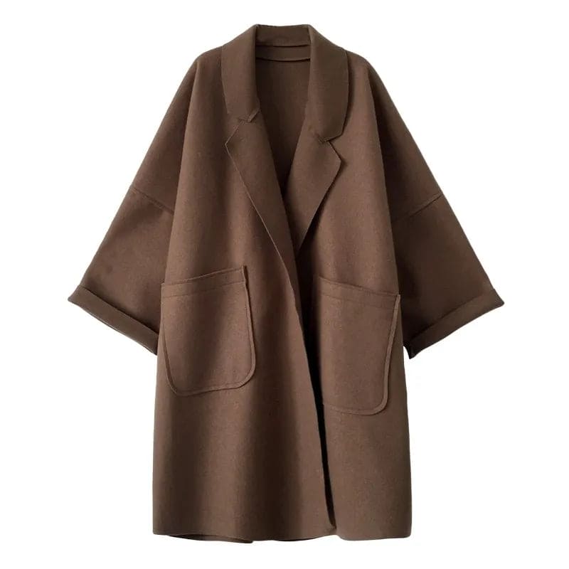 Aura Wolmix Trenchcoat – Oversized damesjakke med elegant pasform