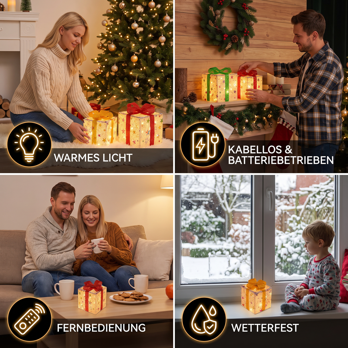 LED Christmas Lights in Gift Boxes - Illuminated Christmas Cross
