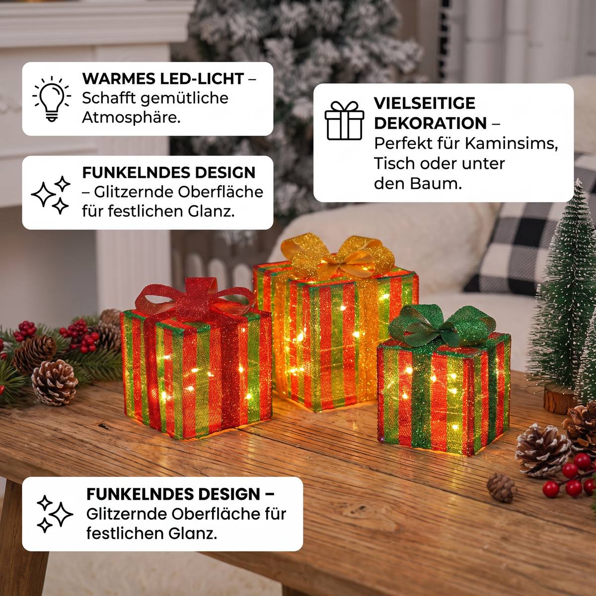 LED Christmas Lights in Gift Boxes - Illuminated Christmas Cross