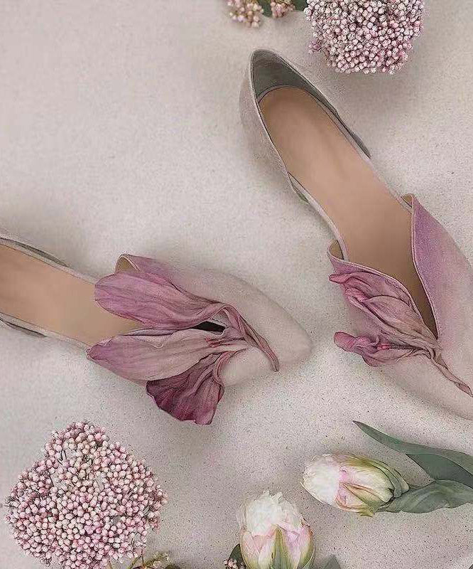 BloesemStap Dame Sko – Elegante Flats med Florale Detaljer