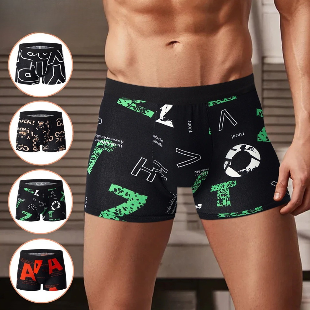 4-pak boxershorts med print til mænd