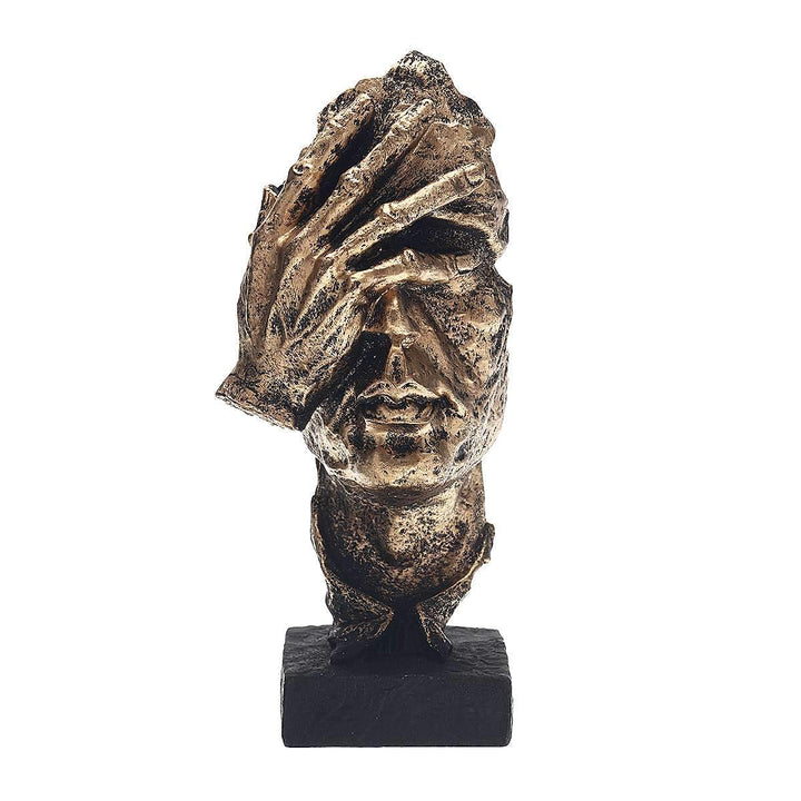 Abstrakt Guld Skulptur "NordicLijn" – Moderne Skandinavisk Dekoration