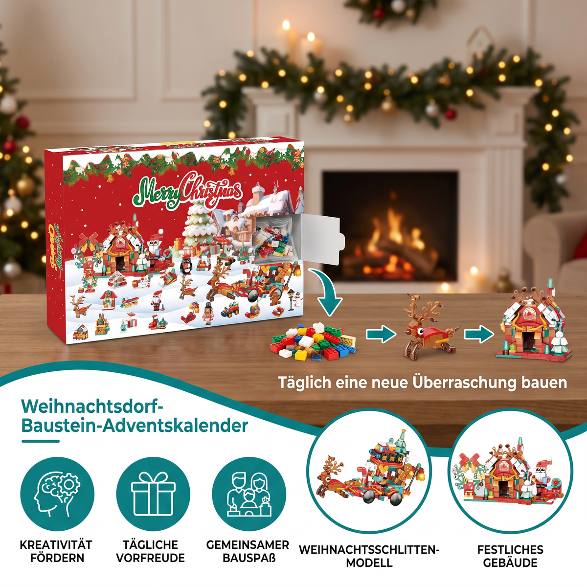 Julby med byggbitar, adventskalender – 24 dagar fyllda med julglädje