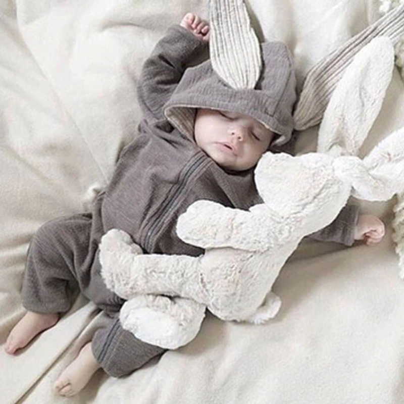 Baby Kanin Komfort Overall med Hætte