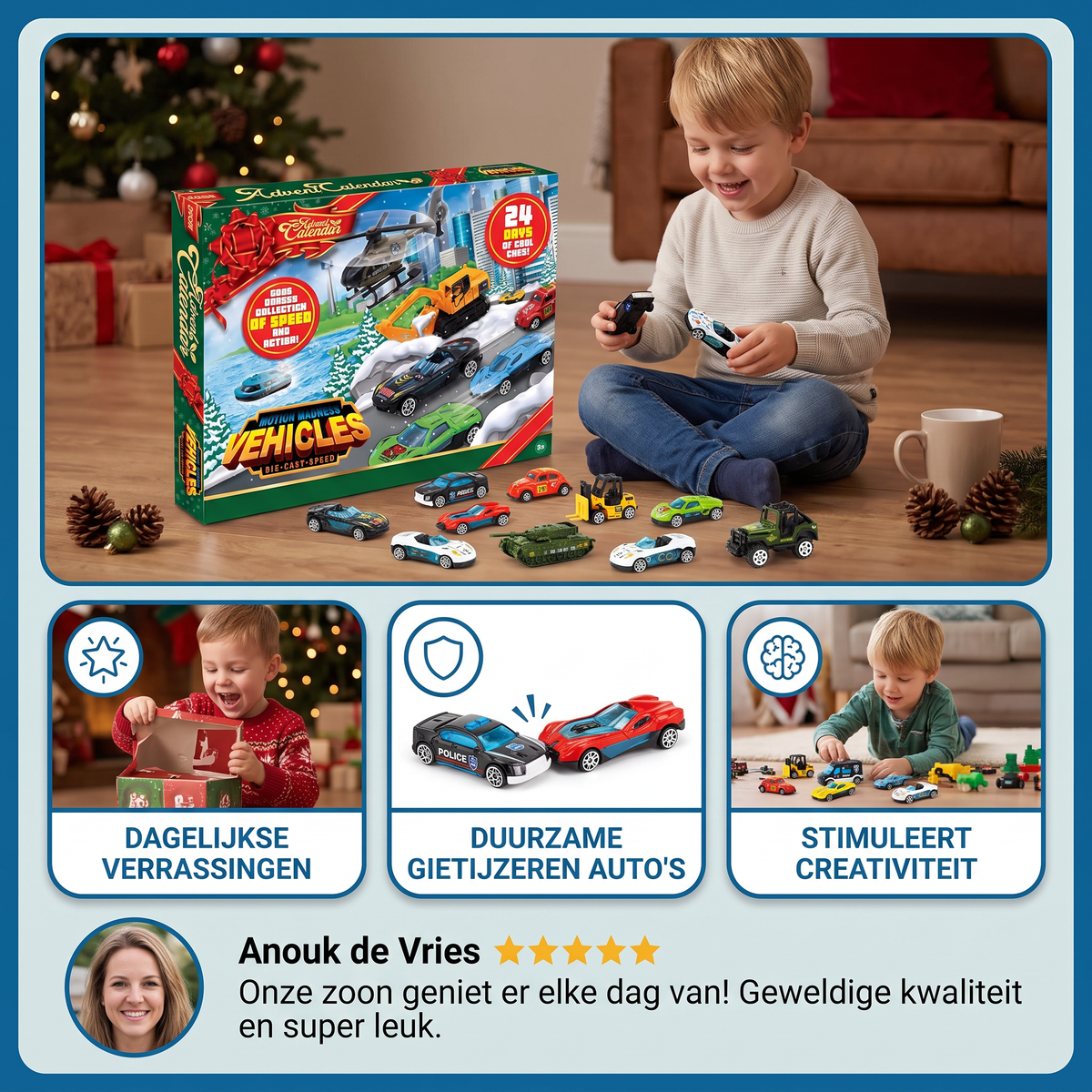 Car Advent Calendar for Children 2026 – 24 Die-Cast Toy Cars