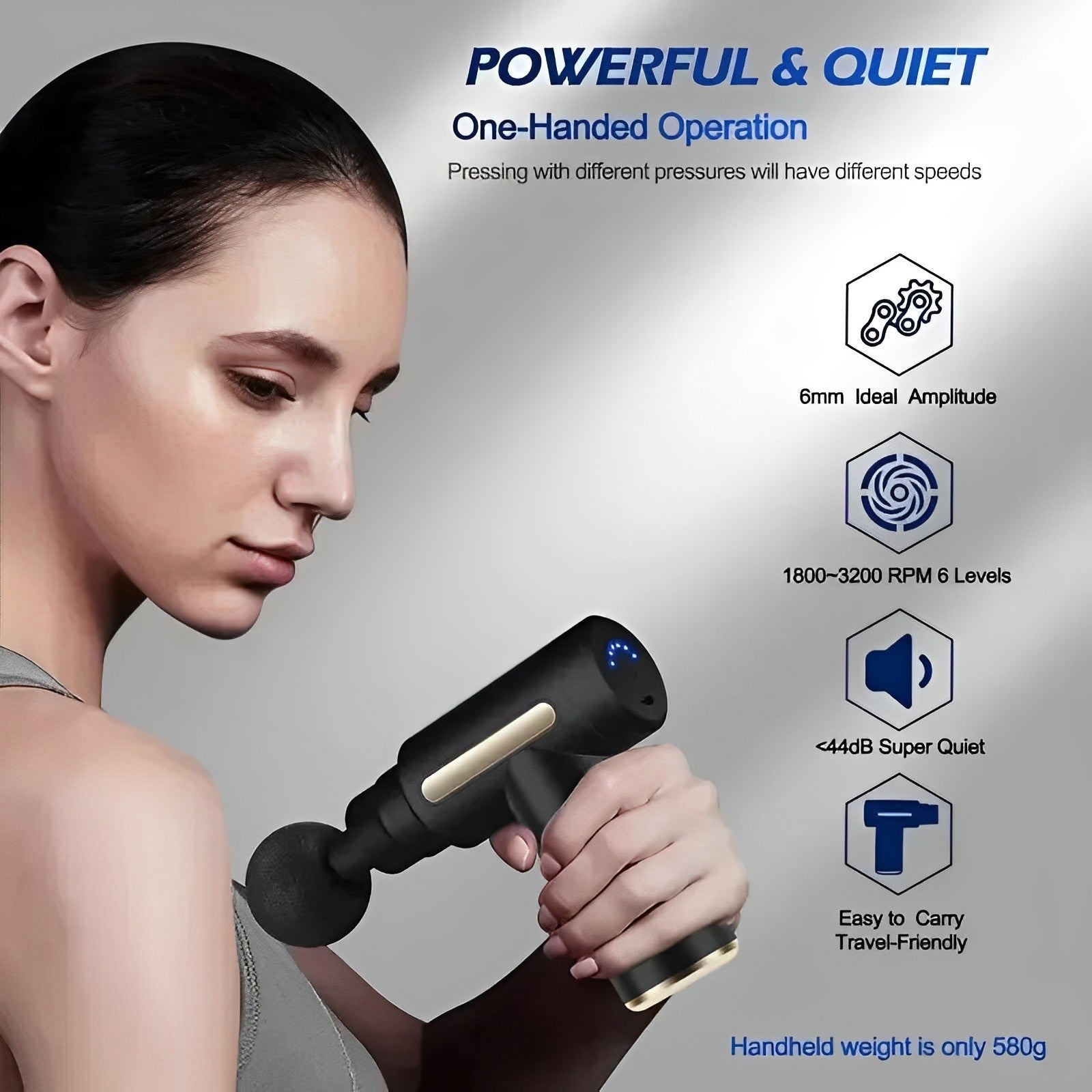 MuscleRelief Pro | Massagepistol med justerbar hastighed-zarada.dk