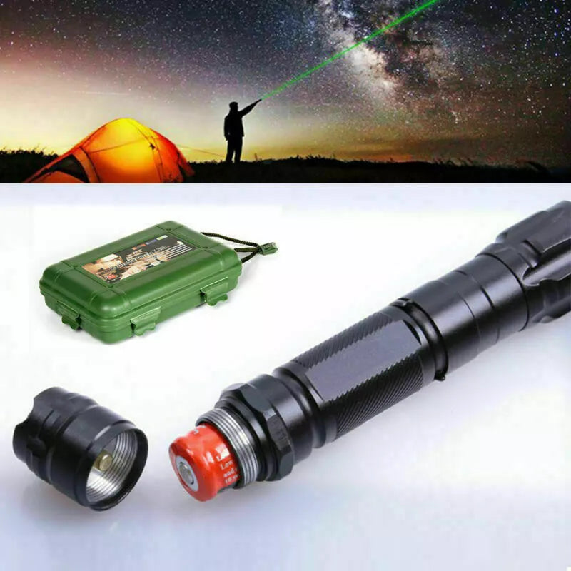 Genopladelig grøn laserpointer med stor rækkevidde og høj præcision