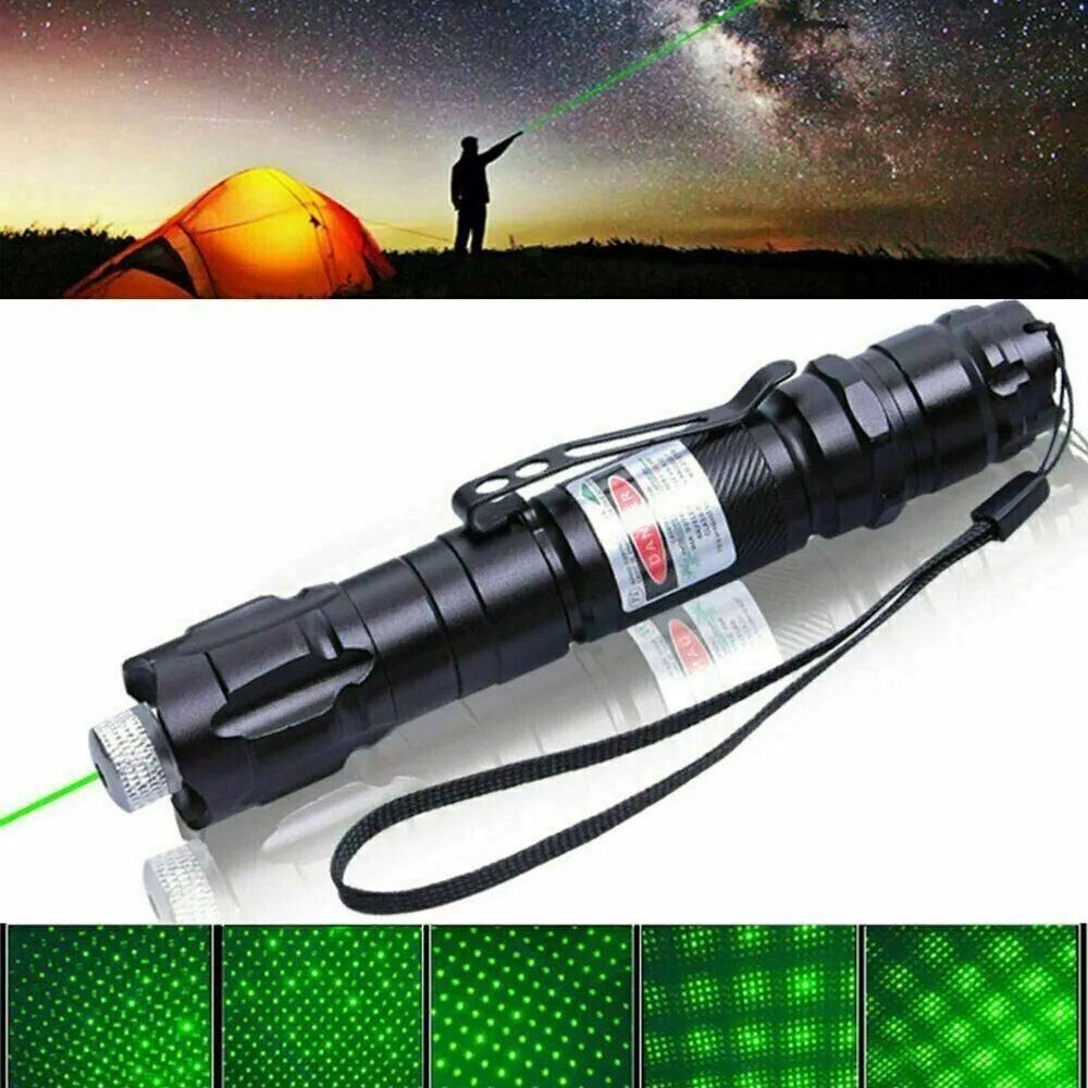 Genopladelig grøn laserpointer med stor rækkevidde og høj præcision